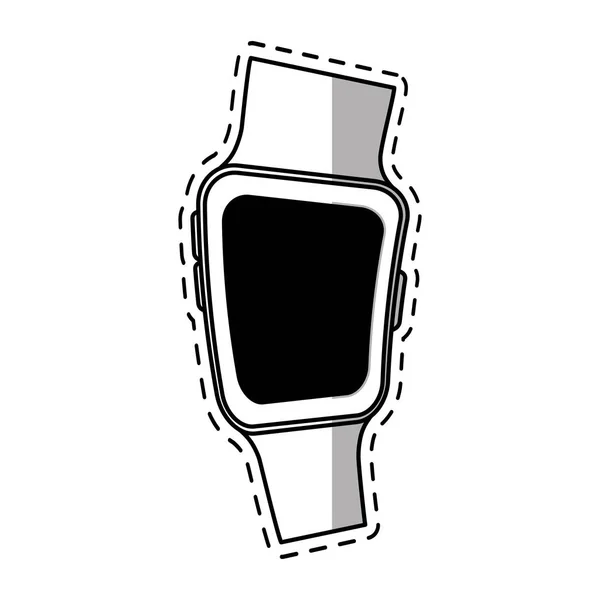 スマートな時計現代のウェアラブル デバイスの影 — ストックベクタ