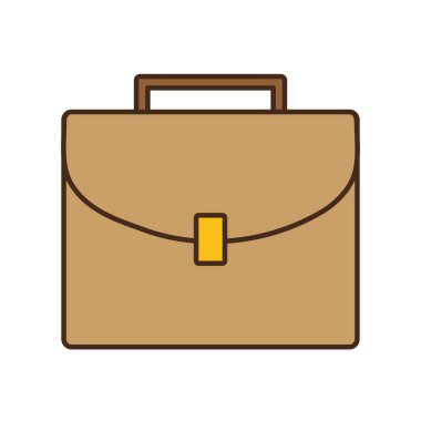 çizgi film bej portföy çanta iş simgesi