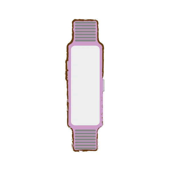 Ροζ έξυπνο ρολόι φορετών συσκευών τεχνολογίας μοντέρνο στυλ — Διανυσματικό Αρχείο