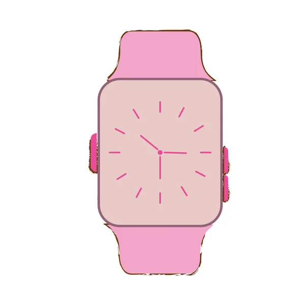 Różowy klasyczny analogowy zegarek gadżet — Wektor stockowy