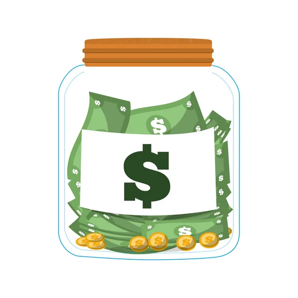 Money saving money glass — Stock Vector