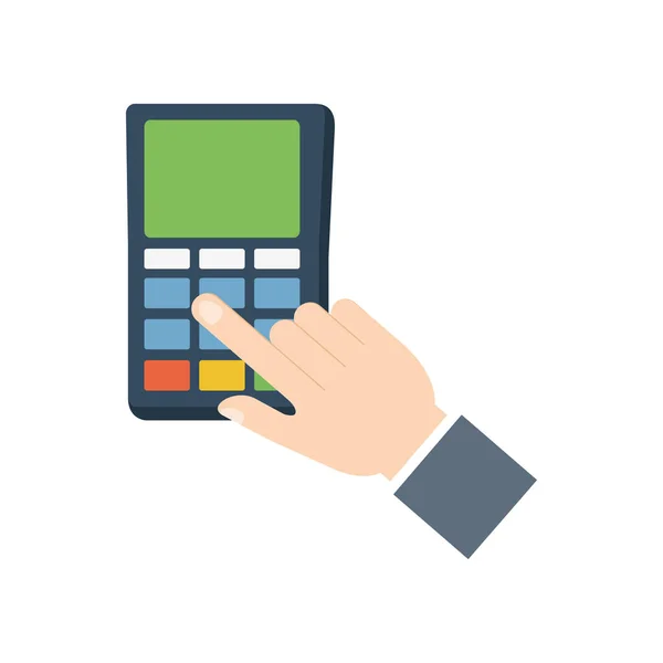 Hand touch dataphone kredit betalning — Stock vektor