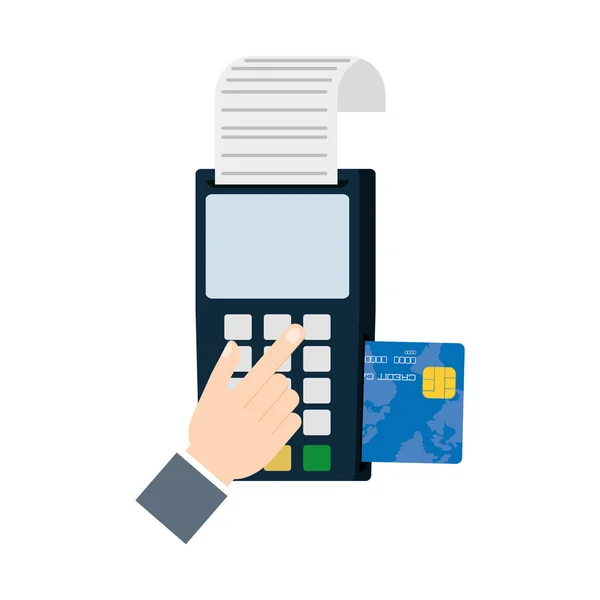 Betalning kreditkort dataphone shop — Stock vektor