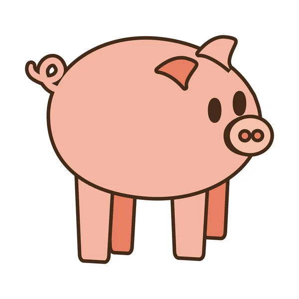 卡通可爱的粉红小猪钱安全银行 — 图库矢量图片