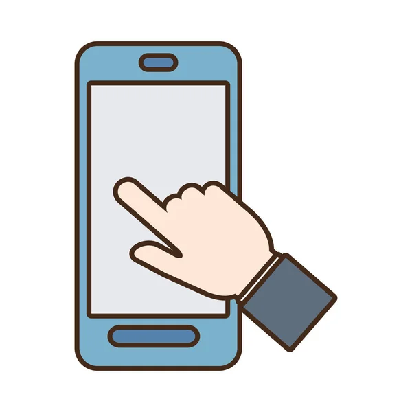 Smartphone main toucher paiement numérique — Image vectorielle