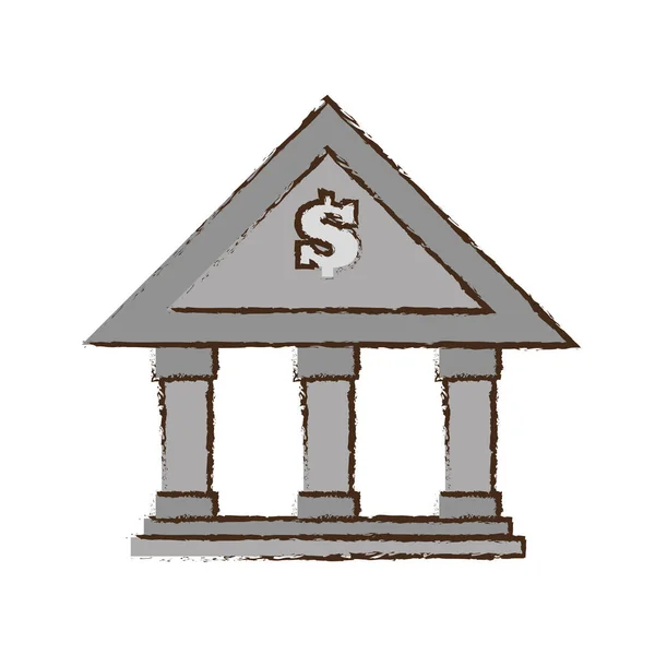 Desenho de construção de finanças bancárias — Vetor de Stock