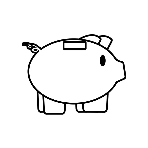 Piggy économiser de l'argent ligne de banque — Image vectorielle