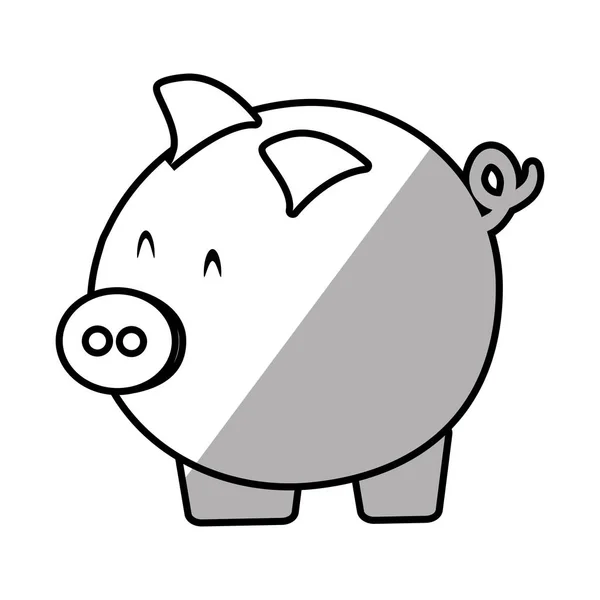 Cochon économiser de l'argent banque ombre — Image vectorielle