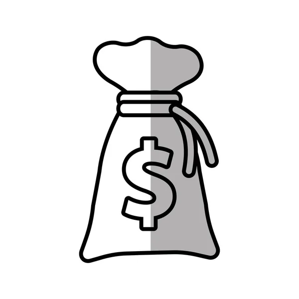 Money bag business finance shadow — Stock Vector