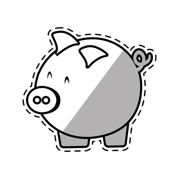 Piggy pengar säkerhet bank skär skugga — Stock vektor