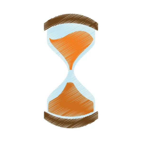 มือวาดนาฬิกาแก้วทรายธุรกิจสีเงิน — ภาพเวกเตอร์สต็อก