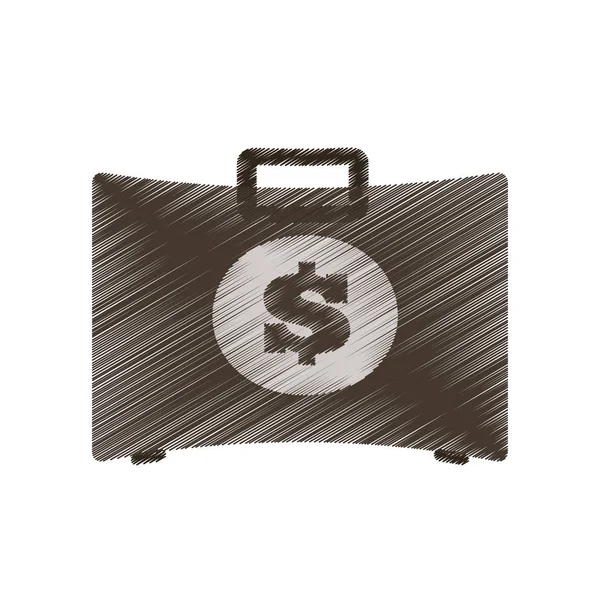 Ручний малюнок валізи гроші бізнес елемент колір — стоковий вектор