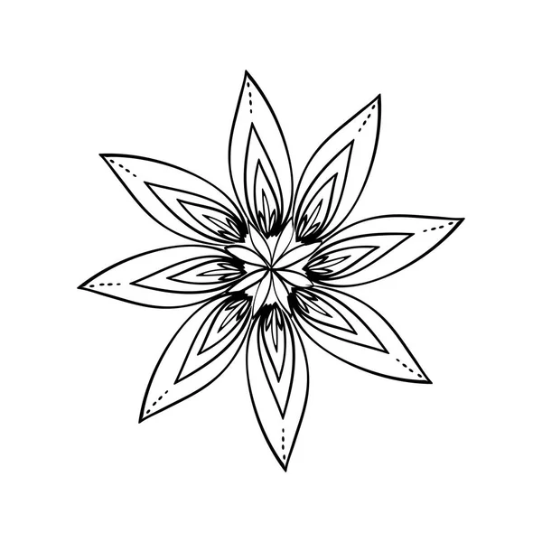 Siyah beyaz güzel çiçek — Stok Vektör