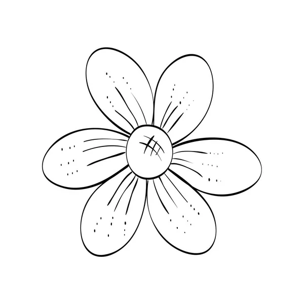 Hermosa flor en blanco y negro — Archivo Imágenes Vectoriales