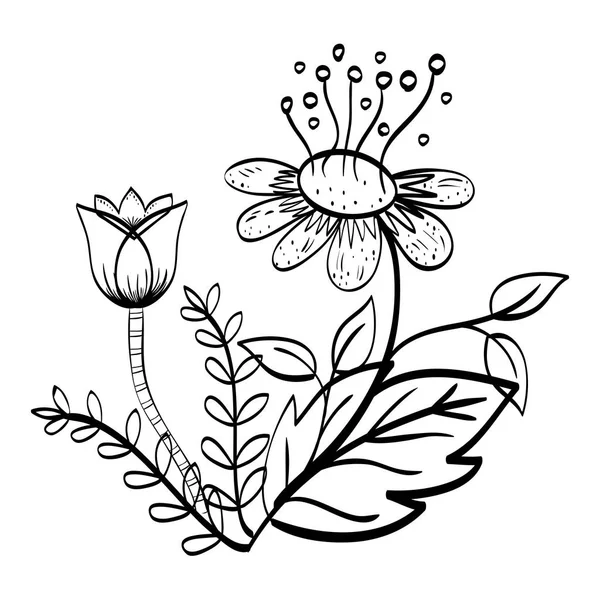Красива квітка в чорно-білому — стоковий вектор