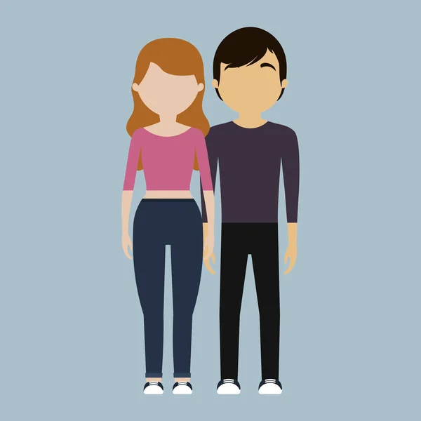 Homme et femme couple icône image — Image vectorielle