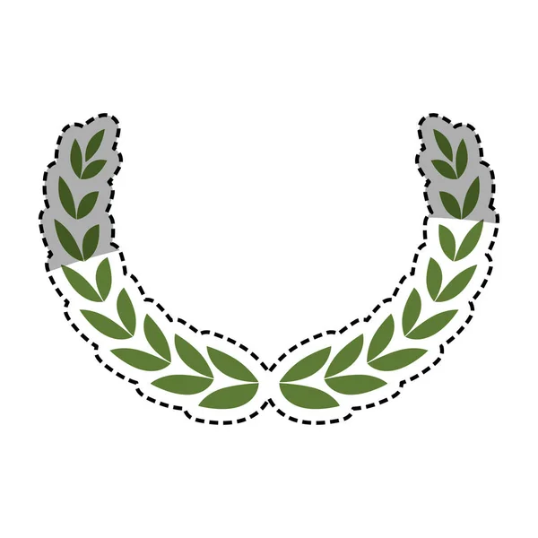 Corona hojas ornamento — Vector de stock