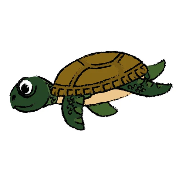 Dibujos animados tortuga marina — Vector de stock