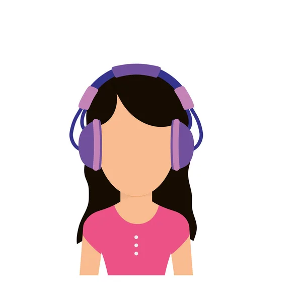Jeune avec écouteurs — Image vectorielle
