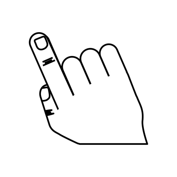 何かに触れる指で手 — ストックベクタ