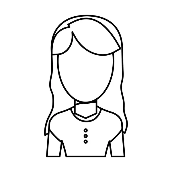 Perfil de mujer joven — Vector de stock