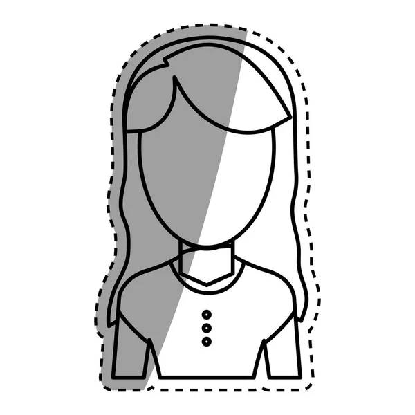 Perfil de mujer joven — Vector de stock