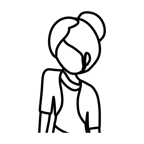 Perfil de mujer joven — Vector de stock