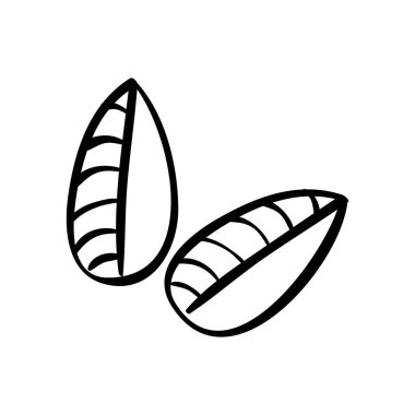 Siyah beyaz dekoratif yaprakları