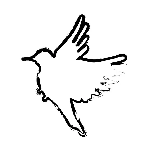 Silhouette d'oiseau mignon — Image vectorielle