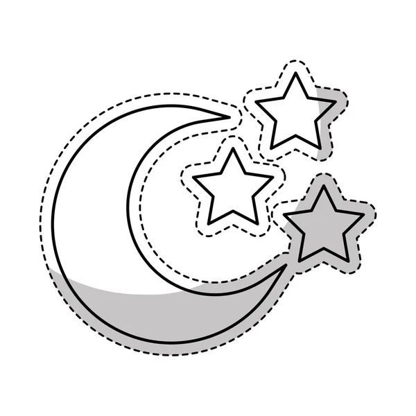 Creciente luna icono imagen — Vector de stock