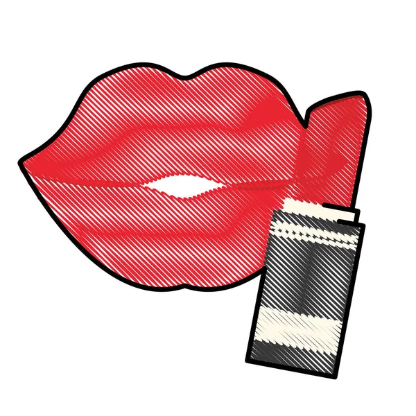 Rouge à lèvres image icône de maquillage — Image vectorielle