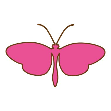 Kelebek pembe siluet simge görüntüsü