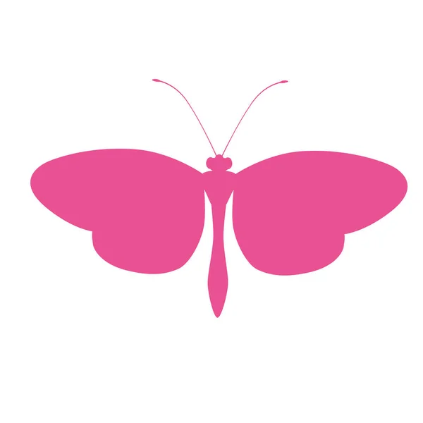 Mariposa silueta rosa icono de imagen — Vector de stock