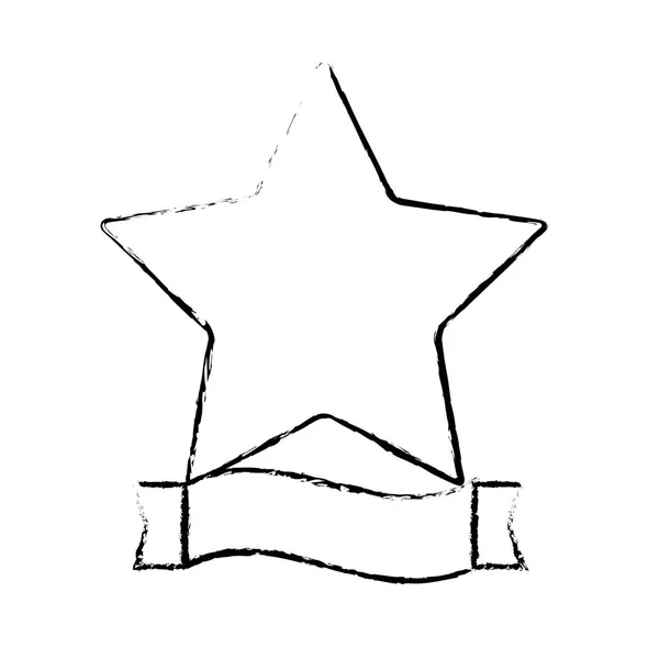 Obraz ikony transparent Star i wstążki — Wektor stockowy
