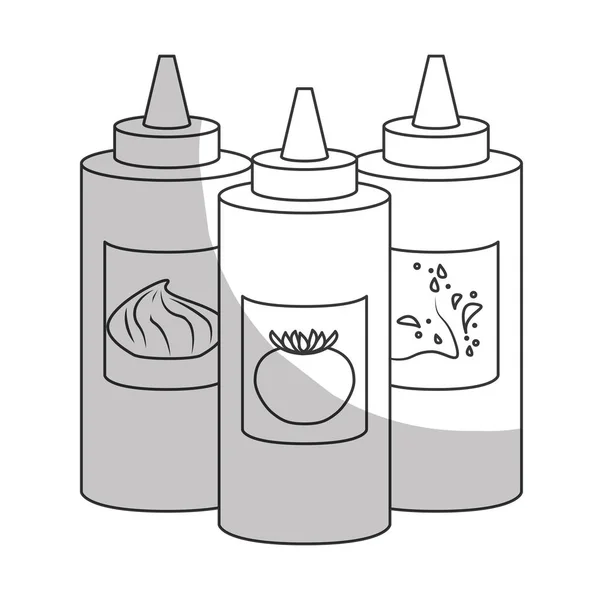 Saus fles fastfood verwante pictogram afbeelding pictogramafbeelding — Stockvector
