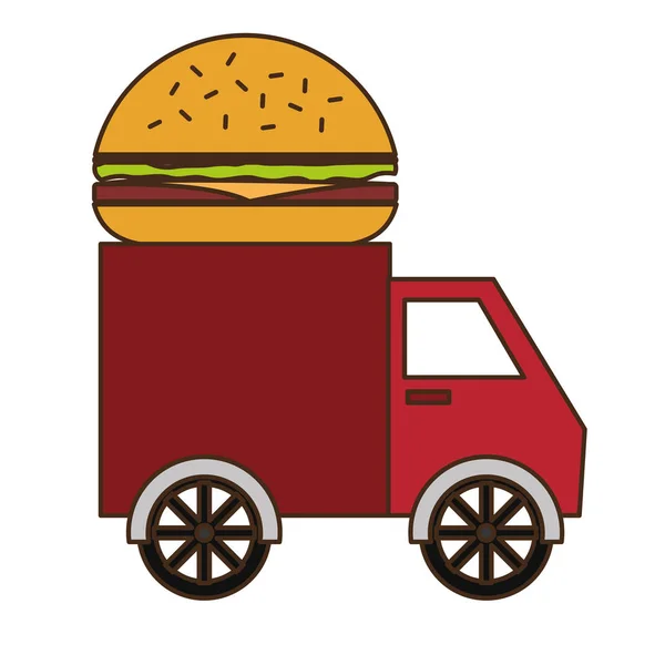 Food truck pictogramafbeelding — Stockvector