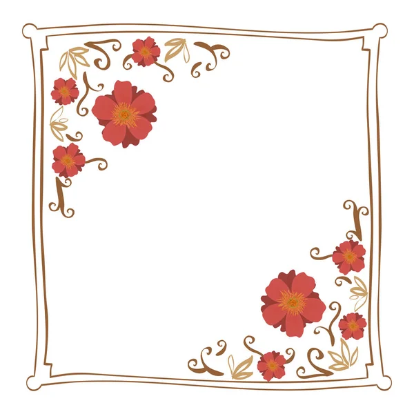 Hermosas flores ornamento — Vector de stock