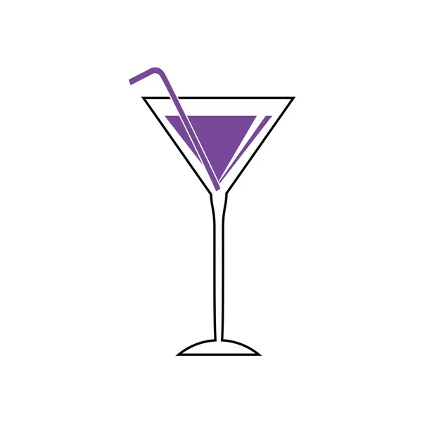 Copo de vidro Cocktail — Vetor de Stock