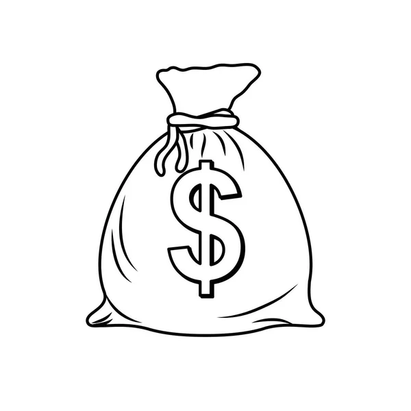 Sac d'argent isolé — Image vectorielle