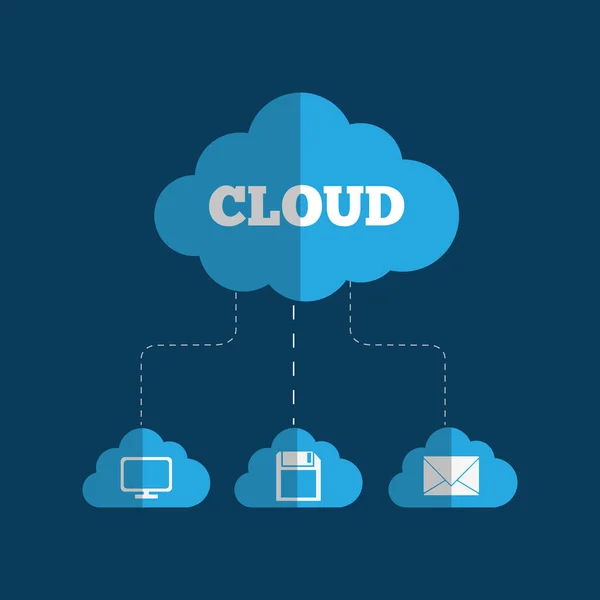 Cloud computing techonlogy — Wektor stockowy