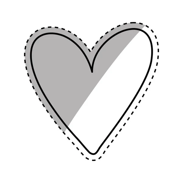 Hjärta kärlek siluett — Stock vektor