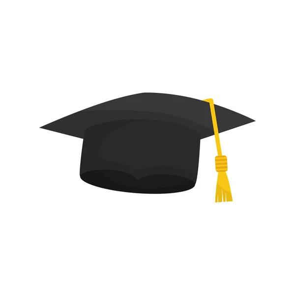 Sombrero de graduación aislado — Vector de stock