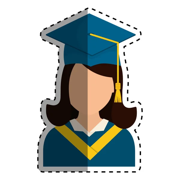 Graduación de jóvenes estudiantes — Vector de stock