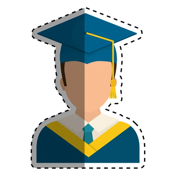 Graduación de jóvenes estudiantes — Vector de stock