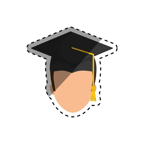 Νεαρός φοιτητής αποφοίτηση — Διανυσματικό Αρχείο