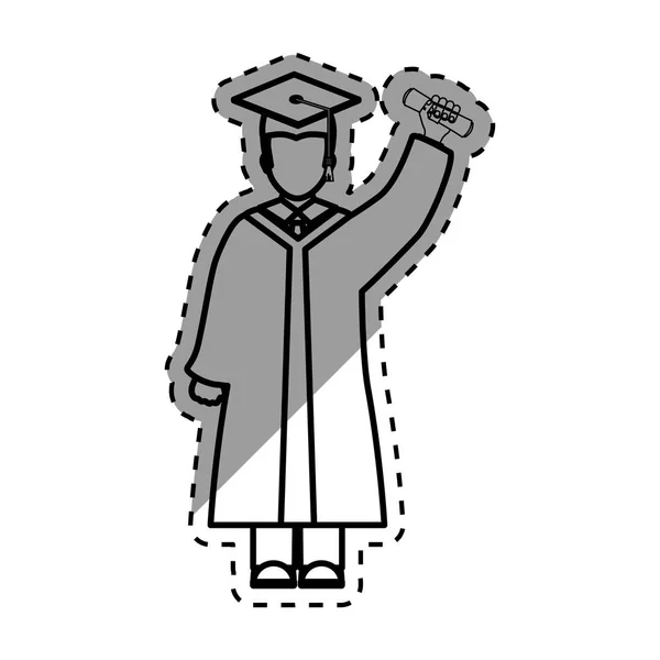 Graduación de jóvenes estudiantes — Vector de stock