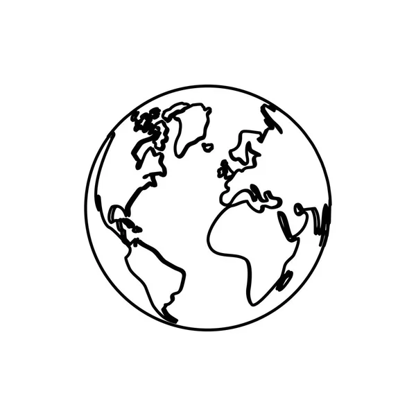 Tierra del mundo aislado — Vector de stock