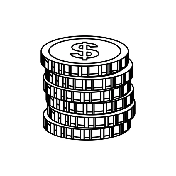 Νομίσματα χρήματα απομονωμένες — Διανυσματικό Αρχείο