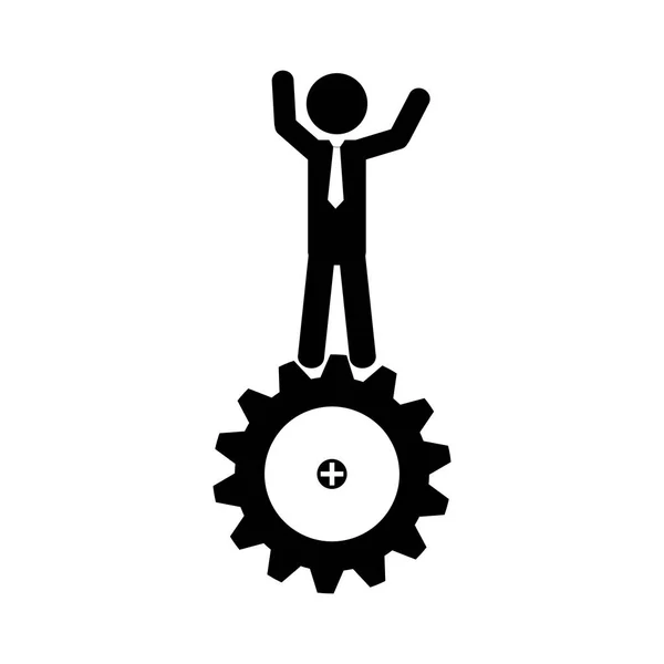 Person and gear icon — Stock Vector