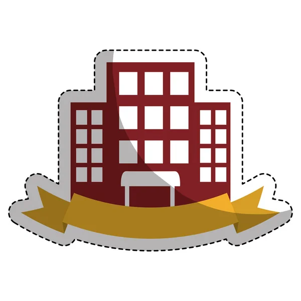 Hotel gebouw pictogram — Stockvector